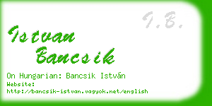 istvan bancsik business card