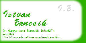 istvan bancsik business card